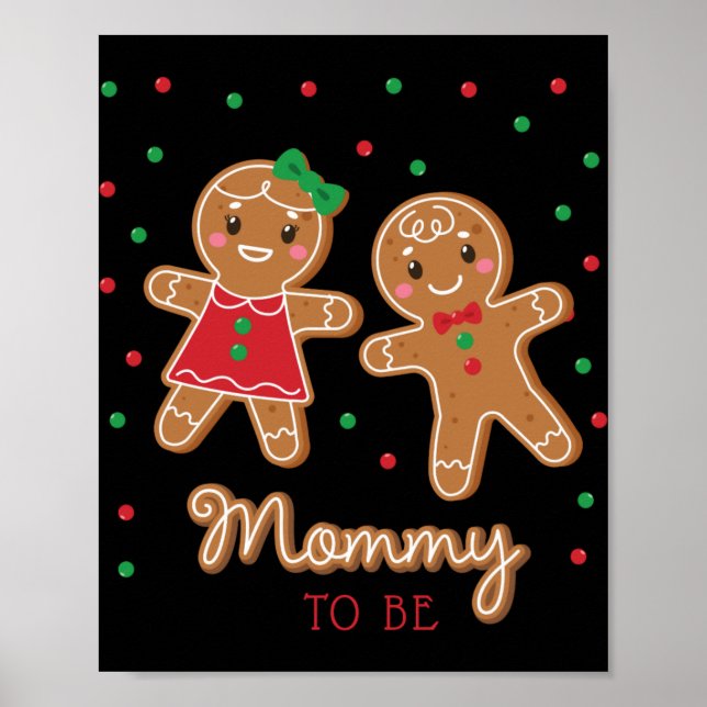Póster Mommy To Be Gender Reveal Gingerbread T Shirt  (Frente)