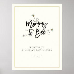 Póster Mommy To Bee Baby Shower Welcome
