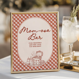 Póster Momosa Bar Baby Q BBQ Parejas Baby Shower