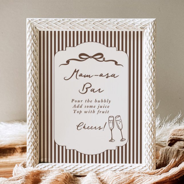 Póster Momosa bar Bebe Cafe brown stripes Baby Shower (Subido por el creador)