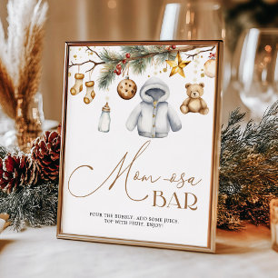 Póster Momosa Bar Boho Navidades Holiday Baby Shower