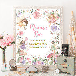 Póster Momosa Bar Floral Fairy Garden Baby Rótulo