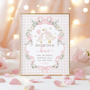 Póster Momosa Bar: Letrero de Baby Shower Pink Silly Goos