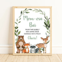 Póster Momosa bar mimosa woodland animal baby ducha