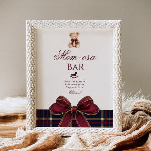 Póster Momosa bar Oso de peluche de Cuadro de Lazo Rojo