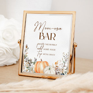 Póster Momosa Bar Pumpkin Otoño Fall Baby Shower