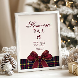Póster Momosa bar Red Bow Rocking Horse Plaid