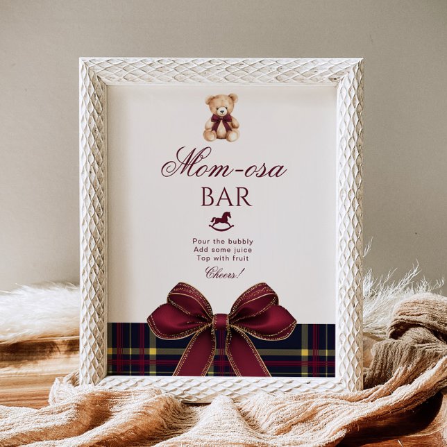 Póster Momosa bar Red Bow Teddy Bear Plaid (Subido por el creador)