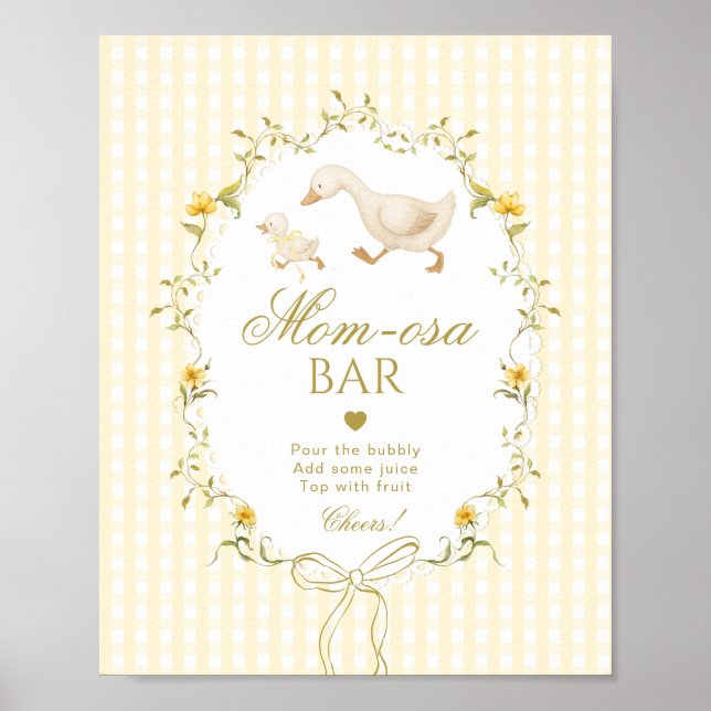 Póster Momosa bar Silly Goose gender neutral gingham (Frente)