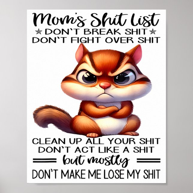 Póster Mom's List Don't Break Don't Fight Over  (Frente)