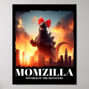 Póster Momzilla madre de monstruos retro vintage mamá