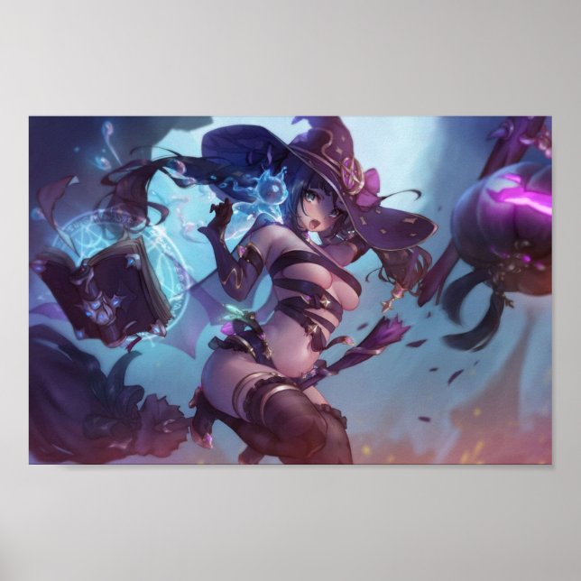 Póster Mona como bruja Genshin Impact (Frente)