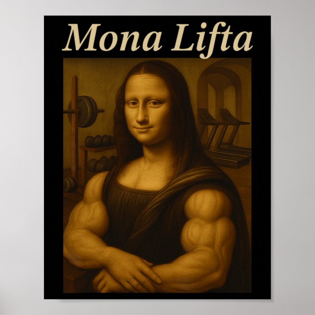 Póster Mona Lifta Bodybuilding Funny Gift (Frente)