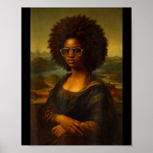 Póster Mona Lisa Afroamericana Negra Historia Negra Estad