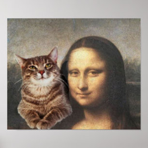 Póster Mona Lisa and her cat
