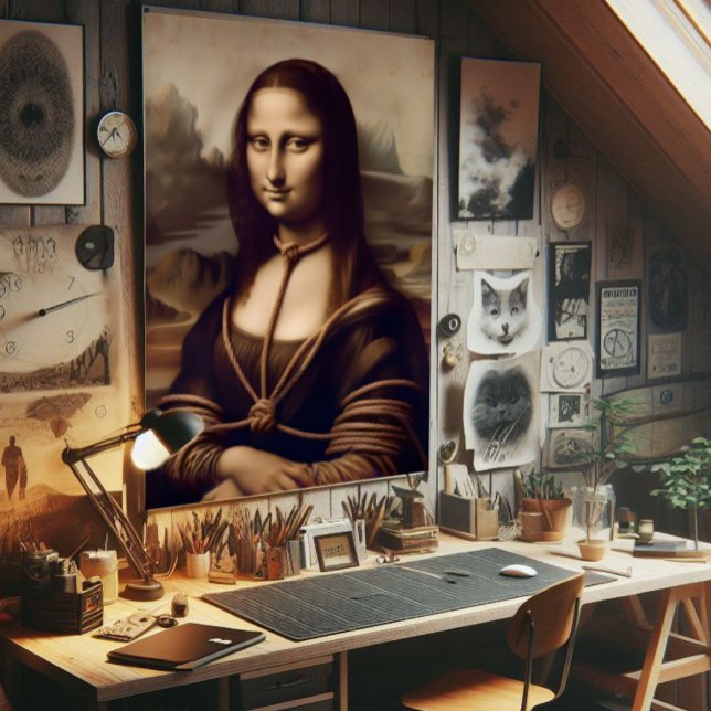 Póster Mona Lisa atrapada en shibari (Mona lisa in ropes poster)