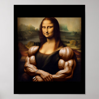 Póster Mona Lisa Bodybuilding Funny Gift 1