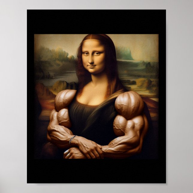 Póster Mona Lisa Bodybuilding Funny Gift 1 (Frente)