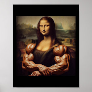 Póster Mona Lisa Bodybuilding Funny Gift 4