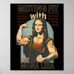 Póster Mona Lisa Bodybuilding Musc Gym Halterofilia Wo