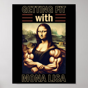 Póster Mona Lisa Bodybuilding Musc Gym Halterofilia Wo