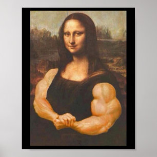 Póster Mona Lisa Bodybuilding Muscular Gimnasio Traje