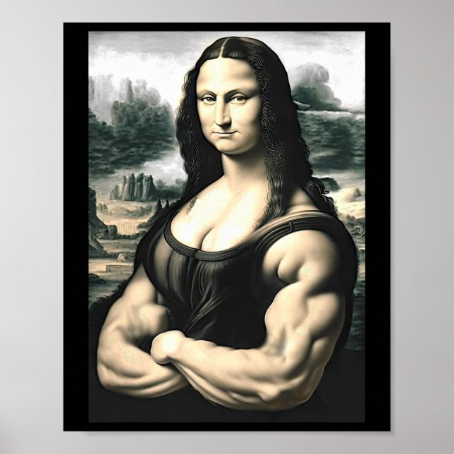 Póster Mona Lisa Bodybuilding Parody Leonardo Da Vinci Me (Frente)