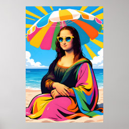 Póster Mona Lisa By the Beach  Pop Art