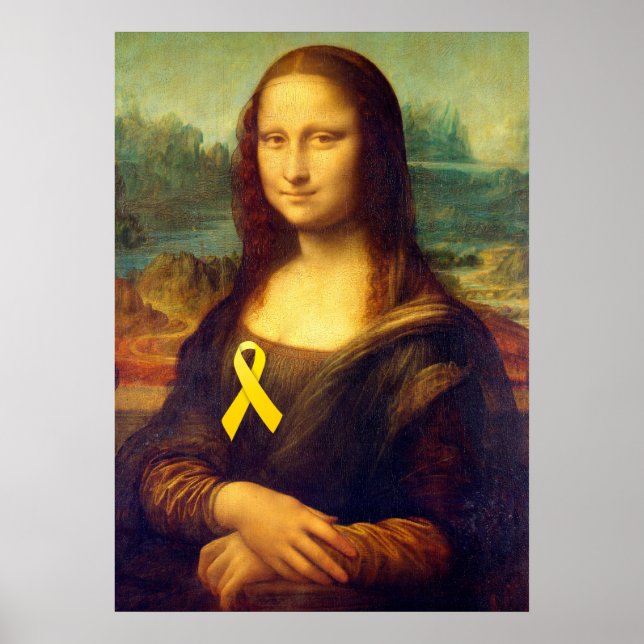 Póster Mona Lisa Con Cinta Amarilla (Frente)
