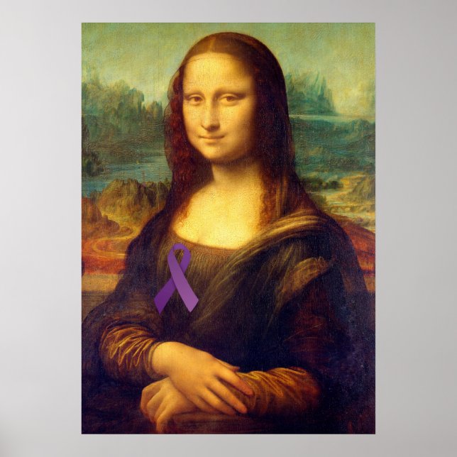Póster Mona Lisa Con Cinta Púrpura (Frente)