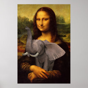 Póster Mona Lisa con el elefante
