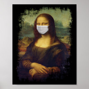 Póster Mona Lisa Con Máscara