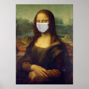 Póster Mona lisa con mascarilla quirúrgica leonardo da Vi