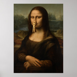 Póster Mona Lisa de pinza de ropa