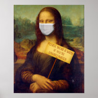 Mona Lisa dice por favor use una máscara