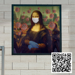 Póster Mona Lisa enmascarada jugando a salvo en torno al 