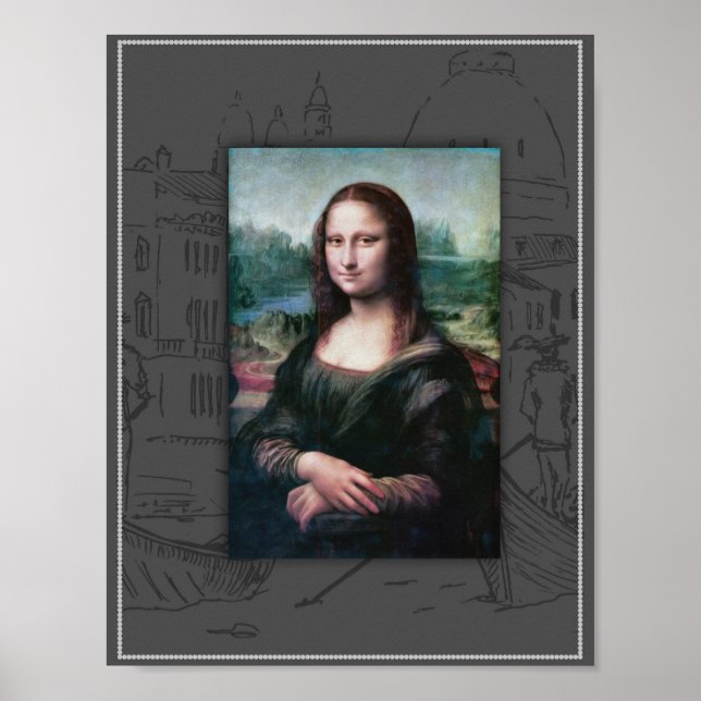 Póster Mona Lisa, La Gioconda. Leonardo da Vinci (Frente)
