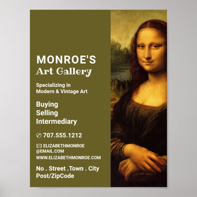 Póster Mona Lisa, Leonardo Da Vinci, Art Dealer, Galería (Frente)