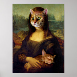 Póster Mona Lisa Naranja Cat