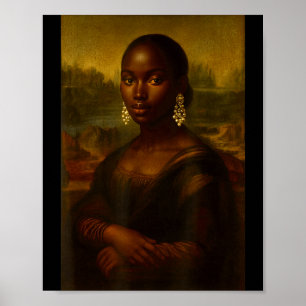 Póster Mona Lisa Negra Afro Africana Melanina Historia Ne
