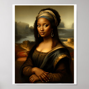 Póster Mona Lisa Negra Historia Negra Estadounidense Mon