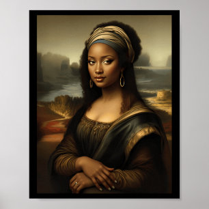 Póster Mona Lisa negra mes de la historia afroamericana