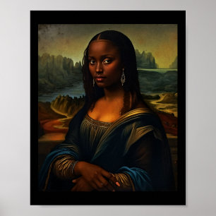 Póster Mona Lisa Negra Mes de la Historia Negra Mujer Afr