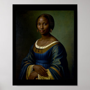 Póster Mona Lisa Negra Mes de la Historia Negra Mujer Neg