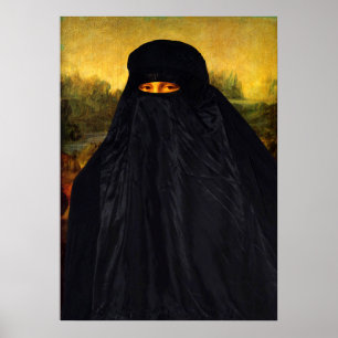 Póster Mona Lisa oculta detrás de Burqa