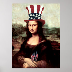 Póster Mona Lisa Patriótica - Preparada para el Día de la