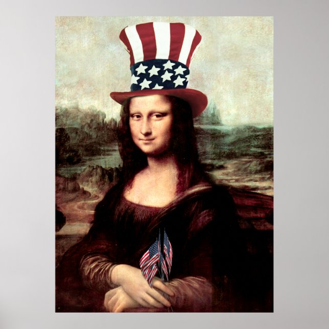 Póster Mona Lisa Patriótica - Preparada para el Día de la (Frente)