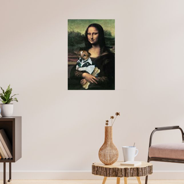 Póster Mona Lisa sosteniendo un perro y un hueso (Salón 3)