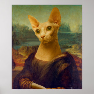 Póster Mona Lisa Sphynx Cat