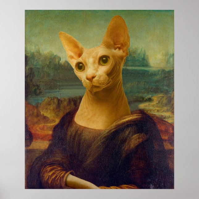 Póster Mona Lisa Sphynx Cat (Frente)
